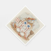 Spaghetti-Kitty, Weiß, Servietten (Ecke)