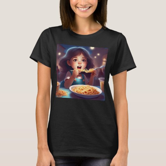 Spaghetti-Mädchen T-Shirt (Vorderseite)