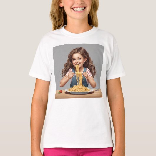 Spaghetti-Mädchen T-Shirt (Vorderseite)