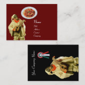 SPAGHETTI & MANDOLIN ITALIENISCHE KÜCHE, schwarz, Visitenkarte (Vorne/Hinten)