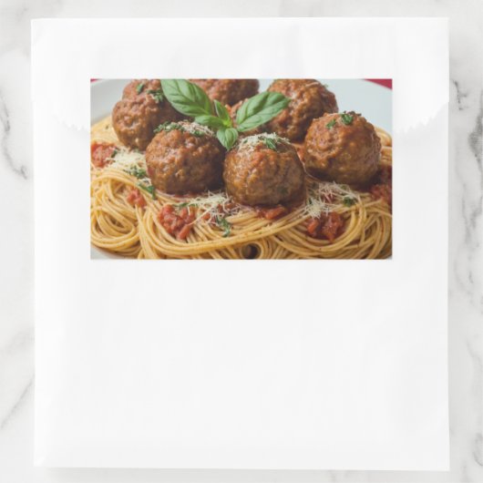 Spaghetti & Meatballs Rechteckiger Aufkleber (Tasche)