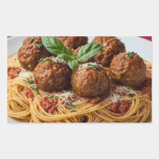 Spaghetti & Meatballs Rechteckiger Aufkleber (Vorderseite)