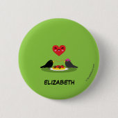 Spaghetti Meatballs Romantisches Datum | Name hinz Button (Vorderseite)