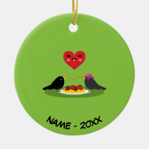Spaghetti Meatballs Romantisches Datum Name hinz Keramik Ornament