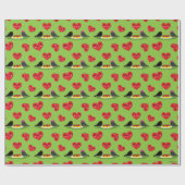 Spaghetti Meatballs Romantisches Datumsmuster Geschenkpapier (Flach)