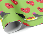 Spaghetti Meatballs Romantisches Datumsmuster Geschenkpapier (Rolleneckpunkt)