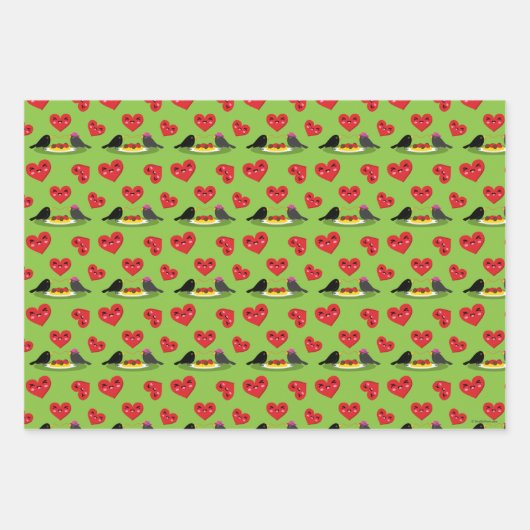 Spaghetti Meatballs Romantisches Datumsmuster Geschenkpapier Set (Vorderseite 2)