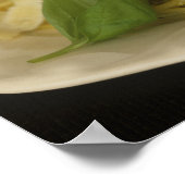 Spaghetti mit Basilikum und Parmesan auf Platte, Poster (Ecke)
