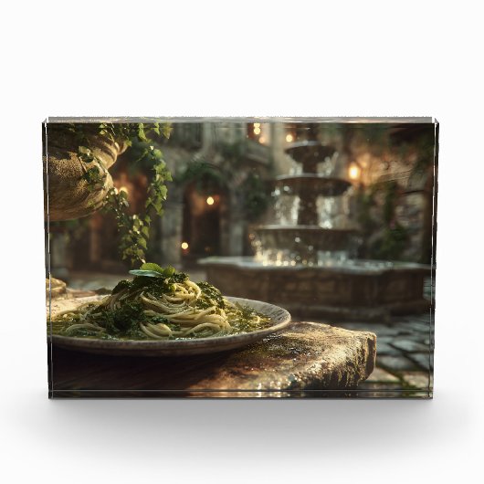 Spaghetti mit Broccoli Rabe Fotoblock (Vorderseite)