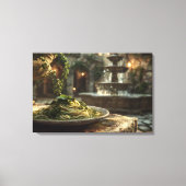 Spaghetti mit Broccoli Rabe Leinwanddruck (Vorderseite)