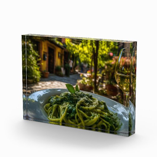 Spaghetti mit Creamy Spinach Sauce Fotoblock (Rechts)