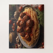 Spaghetti mit Fleischklößchen Puzzle (Vertikal)