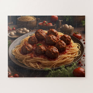 Spaghetti mit Fleischklößchen Puzzle
