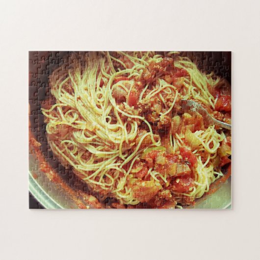 Spaghetti mit Fleischsoße Puzzle (Horizontal)