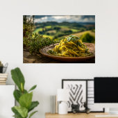 Spaghetti mit frischen Kräutern Poster (Heimbüro)