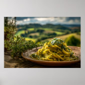 Spaghetti mit frischen Kräutern Poster (Vorne)