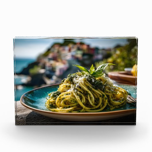 Spaghetti mit Lemon Basil Pesto - Coastal Terrace Fotoblock (Vorderseite)