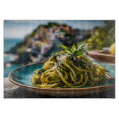 Spaghetti mit Lemon Basil Pesto - Coastal Terrace Schneidebrett (Vorderseite)
