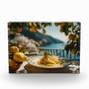 Spaghetti mit Lemon Cream Sauce Fotoblock