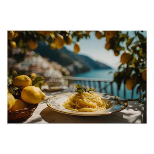 Spaghetti mit Lemon Cream Sauce Poster (Vorderseite)