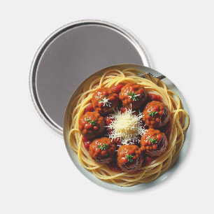Spaghetti mit Meatballs Abendessen Magnet