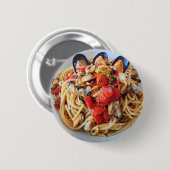 Spaghetti mit Mussels & Cherry Tomato Food Hintern Button (Vorne & Hinten)