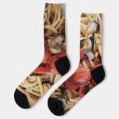 Spaghetti mit Mussels Feinschmecker Crew Socks Socken (Linkes Detail)