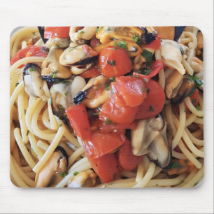Spaghetti mit Mussels Tomaten Food Mouse Pad Mousepad