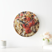 Spaghetti mit Mussels Tomaten Wall Clock Große Wanduhr (Zuhause)