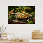 Spaghetti mit Sardinen und Fennel Poster (Küche)