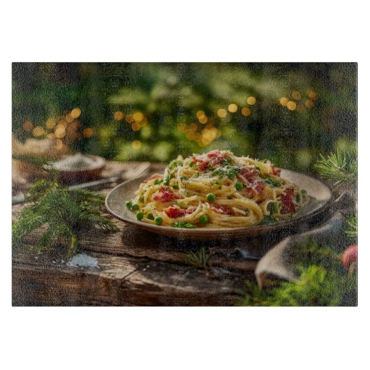 Spaghetti mit Sardinen und Fennel Schneidebrett (Vorderseite)