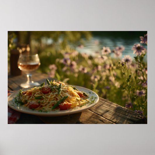 Spaghetti mit Spargel Tipps von der Riverbank Poster (Vorne)