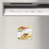 Spaghetti mit Tomatensauce und Basilikum Magnet (In Situ (Geschirrspüler))