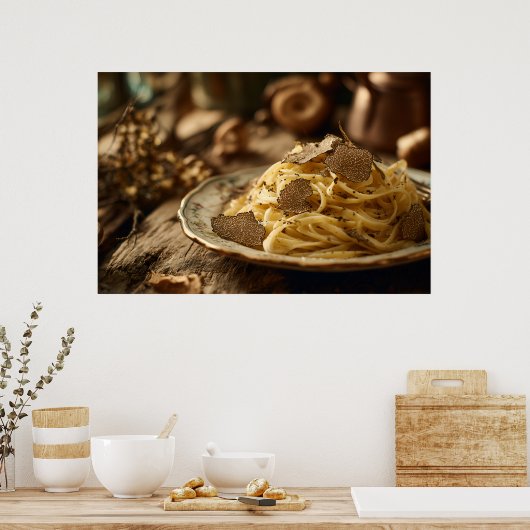 Spaghetti mit Truffle Butter Poster (Küche)