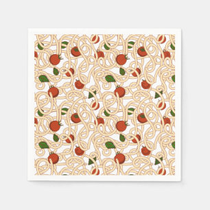 Spaghetti Nudeln italienisches Essen mit Tomate Serviette
