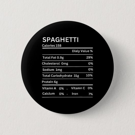 Spaghetti Nutrition Fakten Funny Erntedank Nutri Button (Vorderseite)