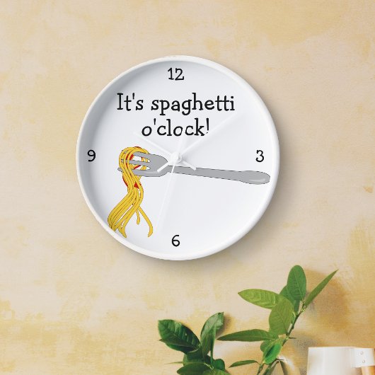 Spaghetti O'Clock Spaß Food Grafik Uhr