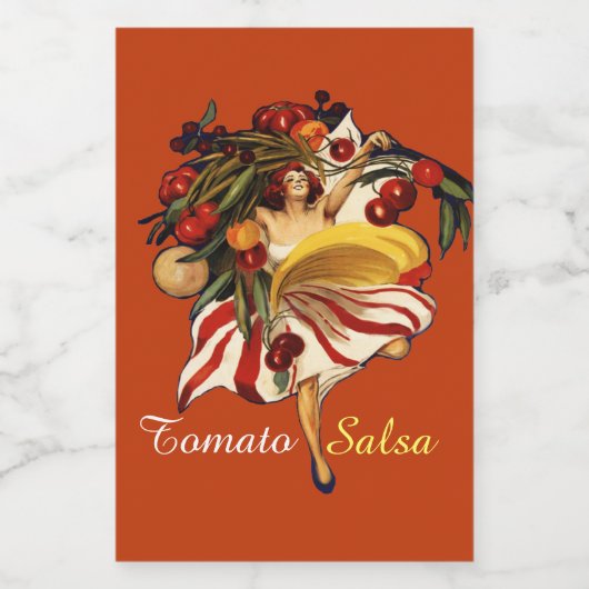 SPAGHETTI PARTY DANCE, ITALIENISCHE KÜCHE TOMATO S LEBENSMITTELETIKETT (Einzelnes Label)