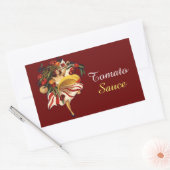 SPAGHETTI PARTY DANCE, ITALIENISCHE KÜCHE TOMATO S RECHTECKIGER AUFKLEBER (Umschlag)