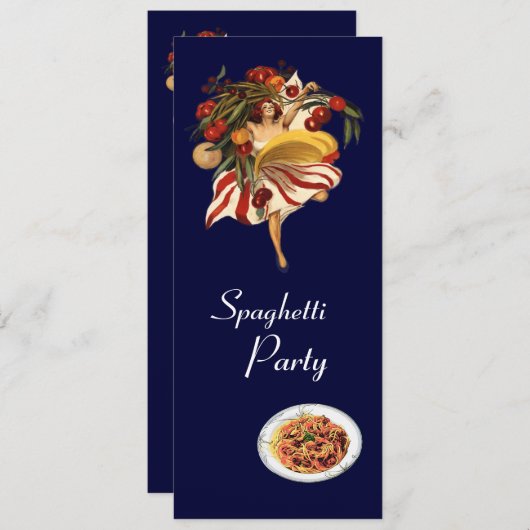 SPAGHETTI PARTY DANCE, ITALIENISCHE KÜCHE UND TOMA EINLADUNG (Vorne/Hinten)