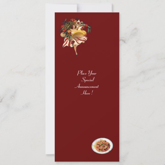 SPAGHETTI PARTY DANCE, ITALIENISCHE KÜCHE UND TOMA EINLADUNG (Rückseite)