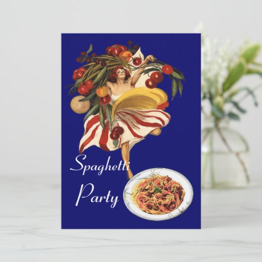 SPAGHETTI PARTY DANCE, ITALIENISCHE KÜCHE UND TOMA EINLADUNG (Stehend Vorderseite)