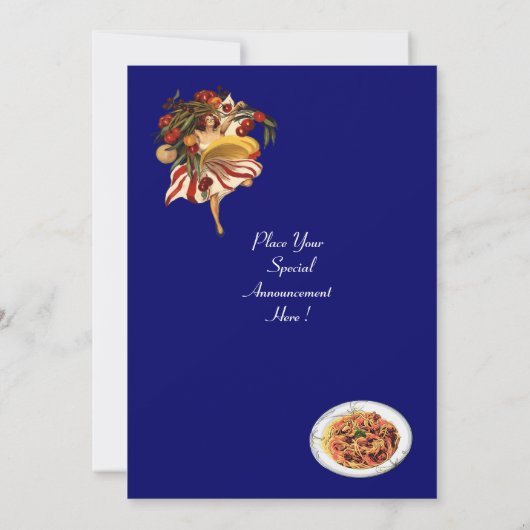 SPAGHETTI PARTY DANCE, ITALIENISCHE KÜCHE UND TOMA EINLADUNG (Rückseite)