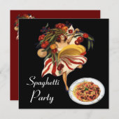 SPAGHETTI PARTY DANCE, ITALIENISCHE KÜCHE UND TOMA EINLADUNG (Vorne/Hinten)