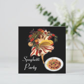 SPAGHETTI PARTY DANCE, ITALIENISCHE KÜCHE UND TOMA EINLADUNG (Stehend Vorderseite)