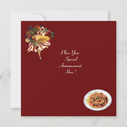 SPAGHETTI PARTY DANCE, ITALIENISCHE KÜCHE UND TOMA EINLADUNG (Rückseite)