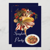 SPAGHETTI PARTY DANCE, ITALIENISCHE KÜCHE UND TOMA EINLADUNG (Vorne/Hinten)