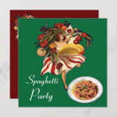 SPAGHETTI PARTY DANCE, ITALIENISCHE KÜCHE UND TOMA EINLADUNG (Vorne/Hinten)
