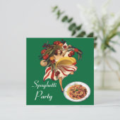 SPAGHETTI PARTY DANCE, ITALIENISCHE KÜCHE UND TOMA EINLADUNG (Stehend Vorderseite)