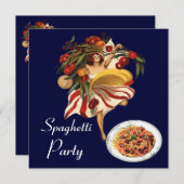 SPAGHETTI PARTY DANCE, ITALIENISCHE KÜCHE UND TOMA EINLADUNG (Vorne/Hinten)